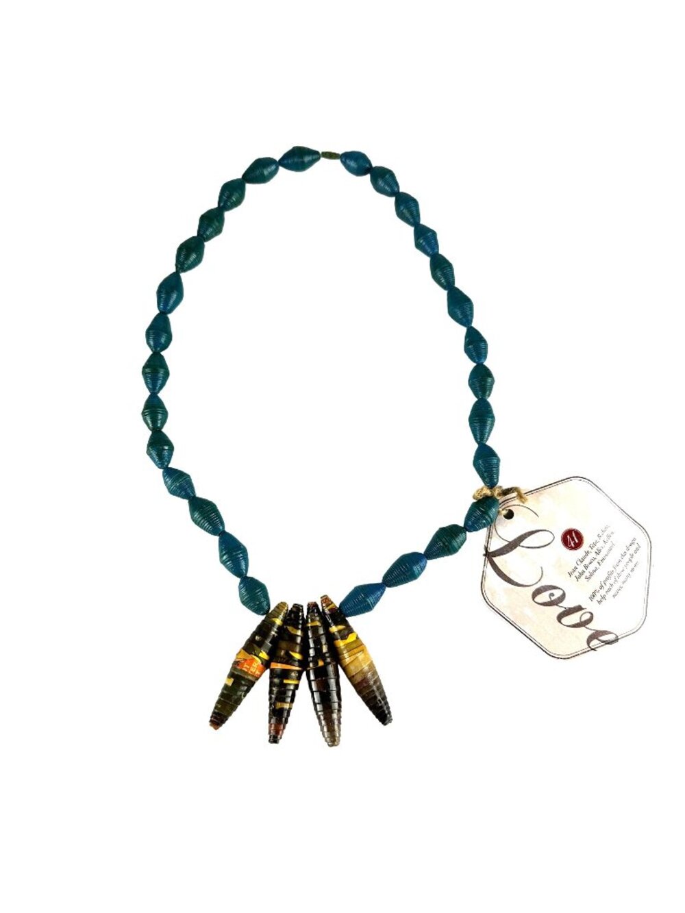 Handmade African Beaded Necklace With Recycled Paper Beads